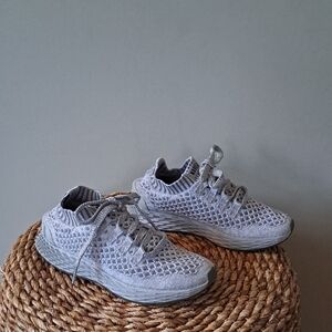 NOBULL Womens Allday Grey Knit Sock Style Lace-Up Athletic Sneakers S-6